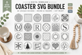 Coaster SVG Bundle - instant digital download, SVG DXF PNG