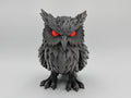 Crimson Watcher Owl - 3D printed decor