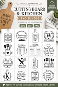 Cutting Board and Kitchen SVG Bundle - instant digital download, SVG DXF PNG
