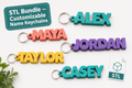 Custom 3D printed name keychain made by ELT Custom Creations