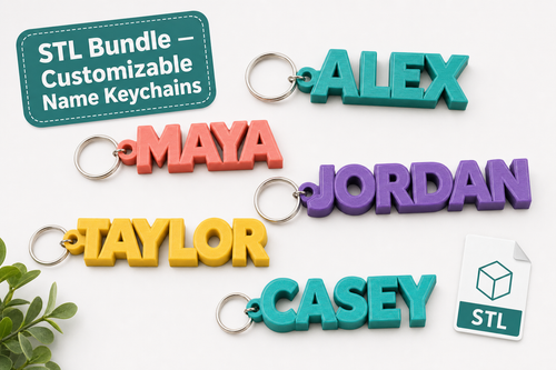 Custom 3D printed name keychain made by ELT Custom Creations