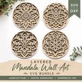 Layered mandala wall art laser cut by ELT Custom Creations