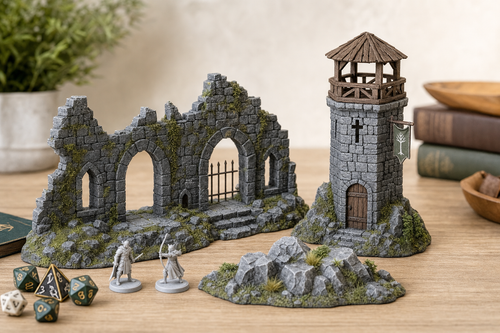 3D printed tabletop gaming terrain set