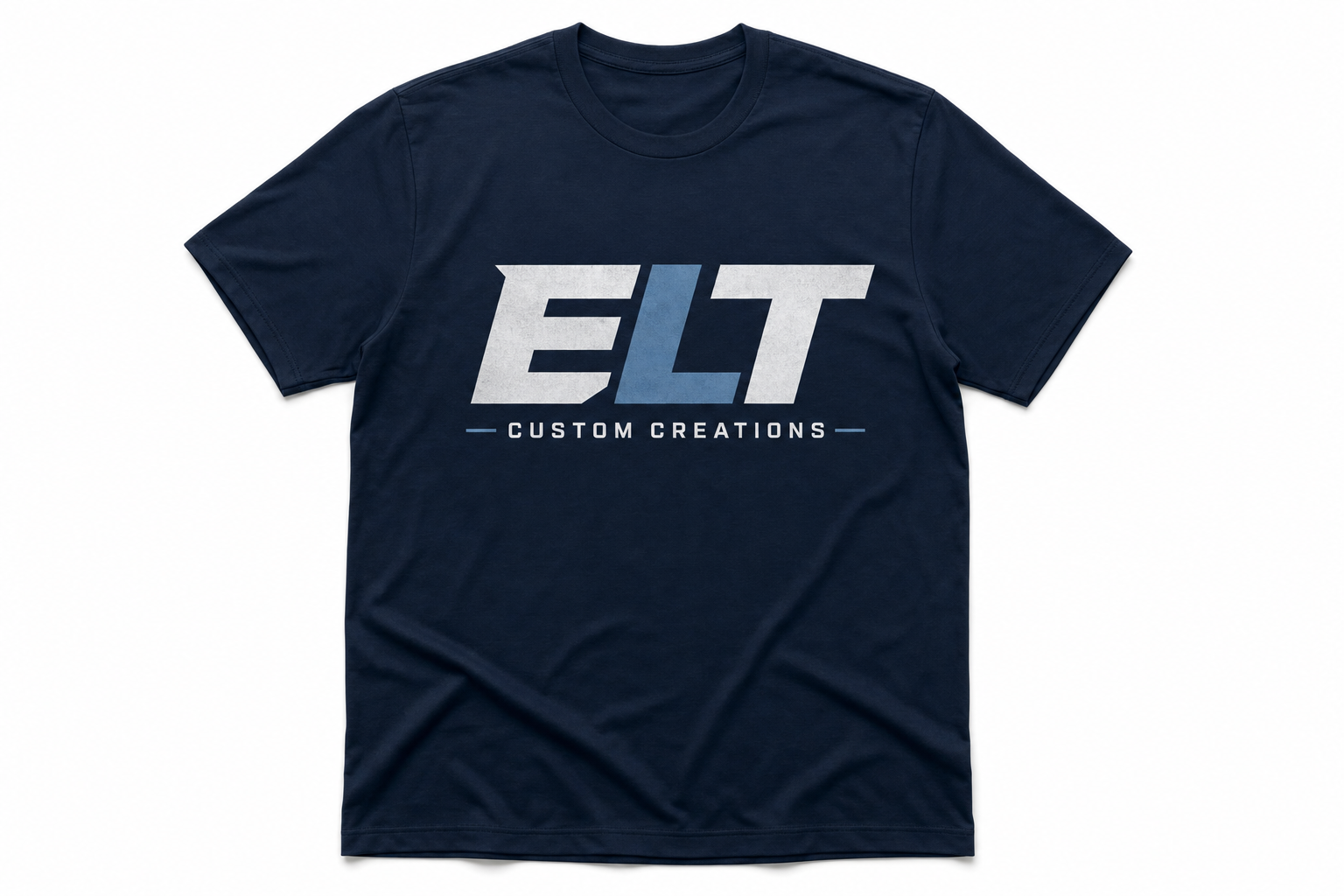 ELT Custom Creations navy logo t-shirt