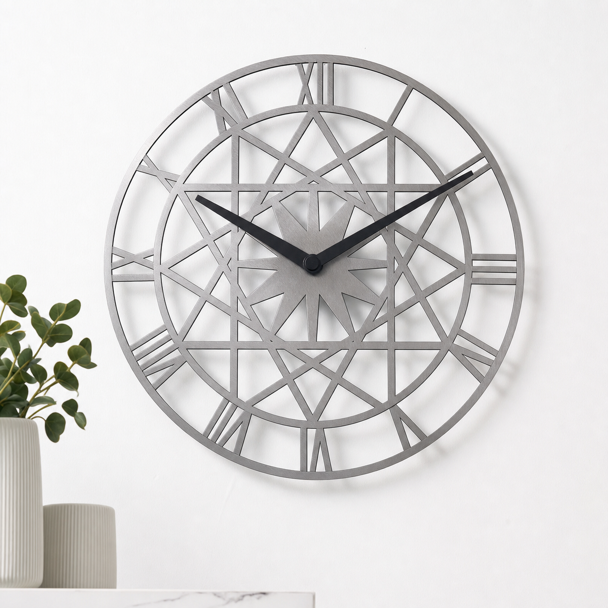 Meridian Geometric Metal Wall Clock