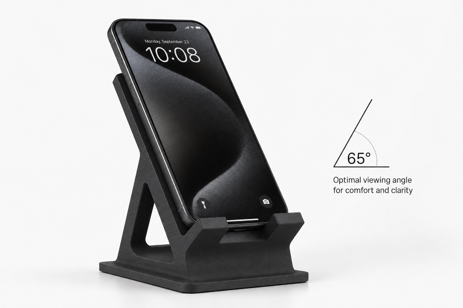 3D printed matte black phone and tablet stand