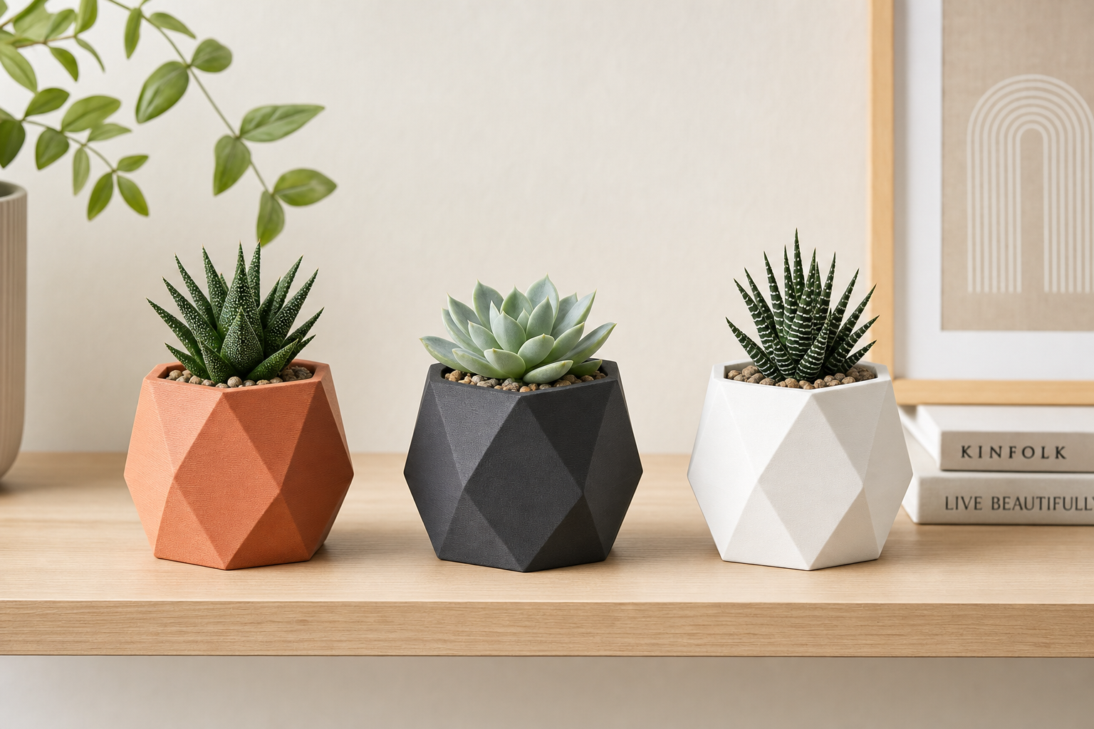 Geometric Planter & Pot — 3D printed succulent planter