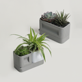 Aura Duo | Architectural Ribbed Square Planter With Hidden Drainage