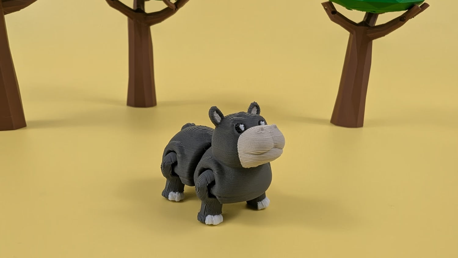Hippo Articulated Keychain Figure