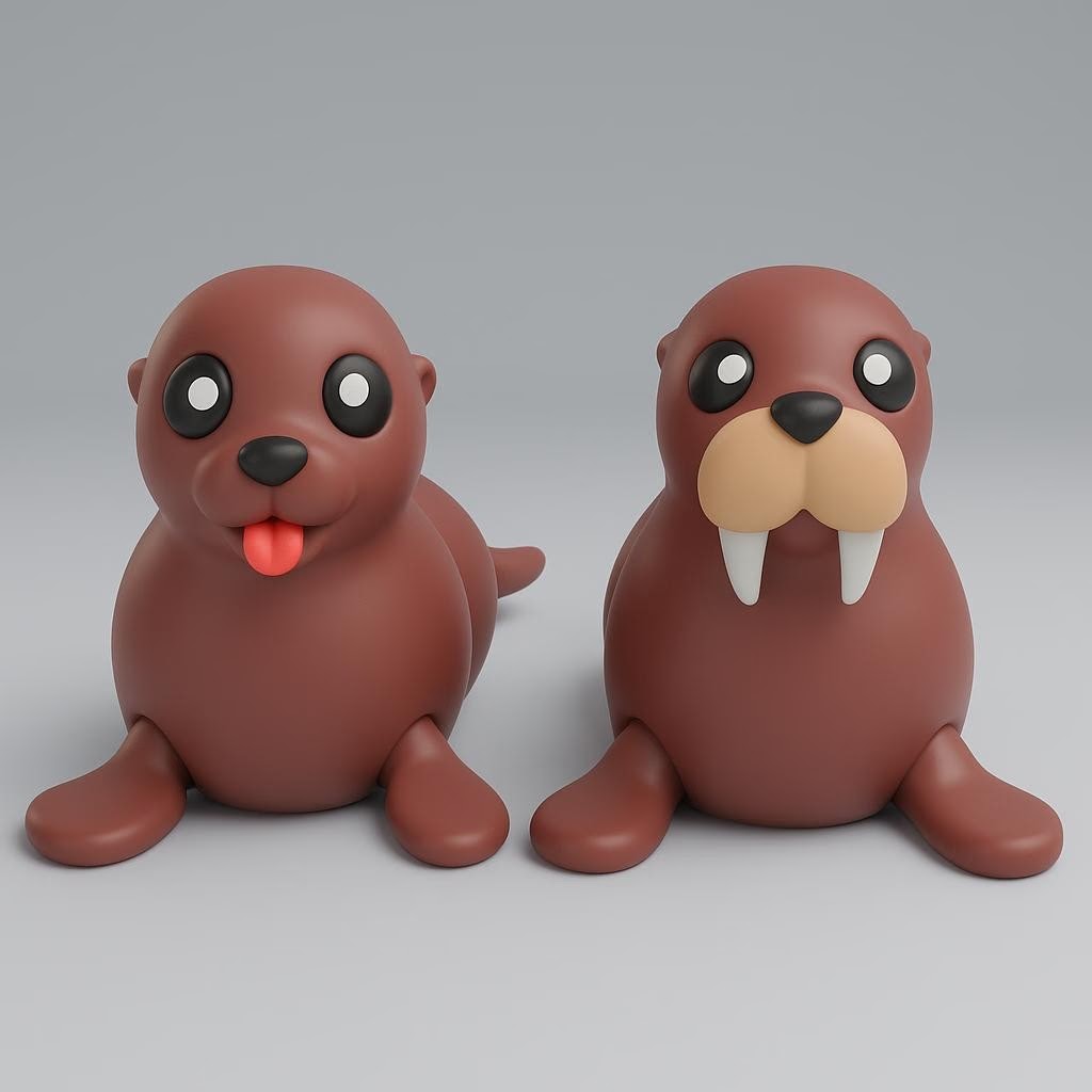 Walrus & Seal Articulated Keychain Figure