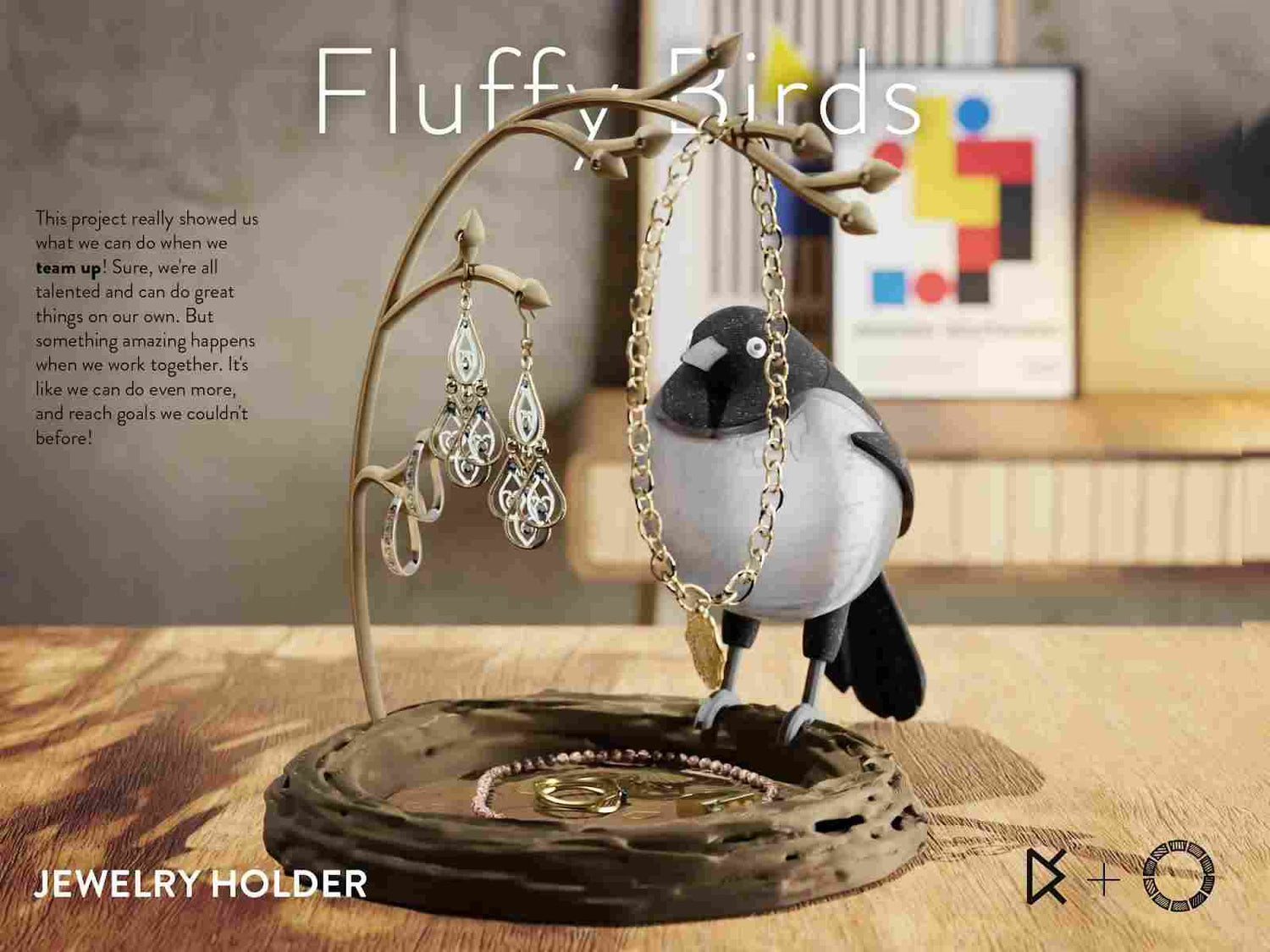 Fluffy Birds Jewelry Holder